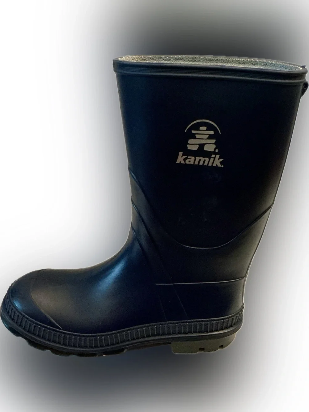 Kamik Youth Size 4 Rain Boots Dark Navy Waterproof Rubber Pull-On Outdoor